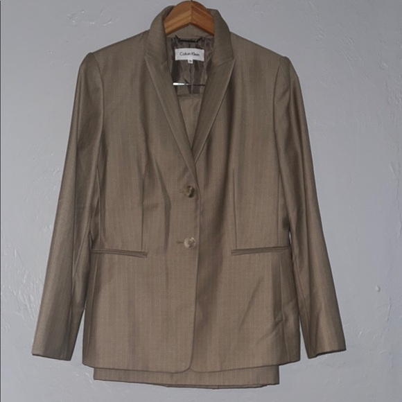 Calvin Klein Jackets & Blazers - Calvin Klein Tan Blazer y skirt 96